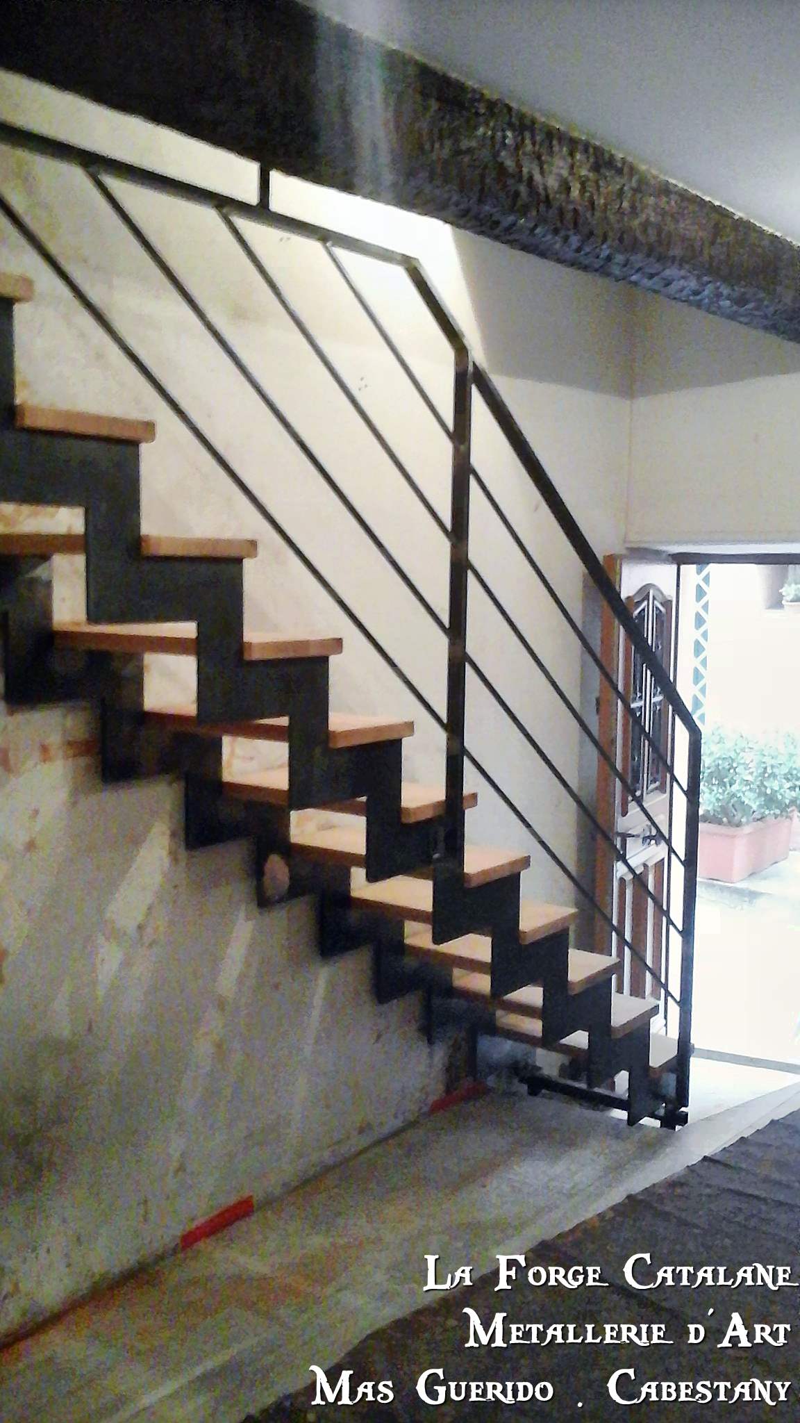 Escalier double limon cremaillere marches bois fer forge catalane.jpg